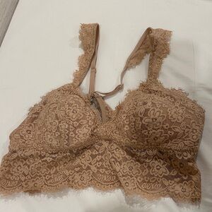 Aerie Lace Bralette in Tan